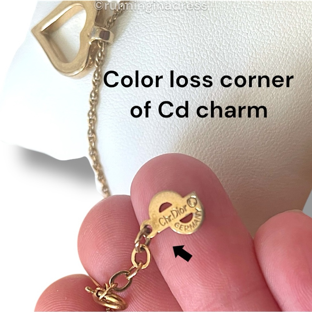 Vintage Authentic Christian Dior Open Heart Gold CD Logo Necklace - Picture 12 of 12